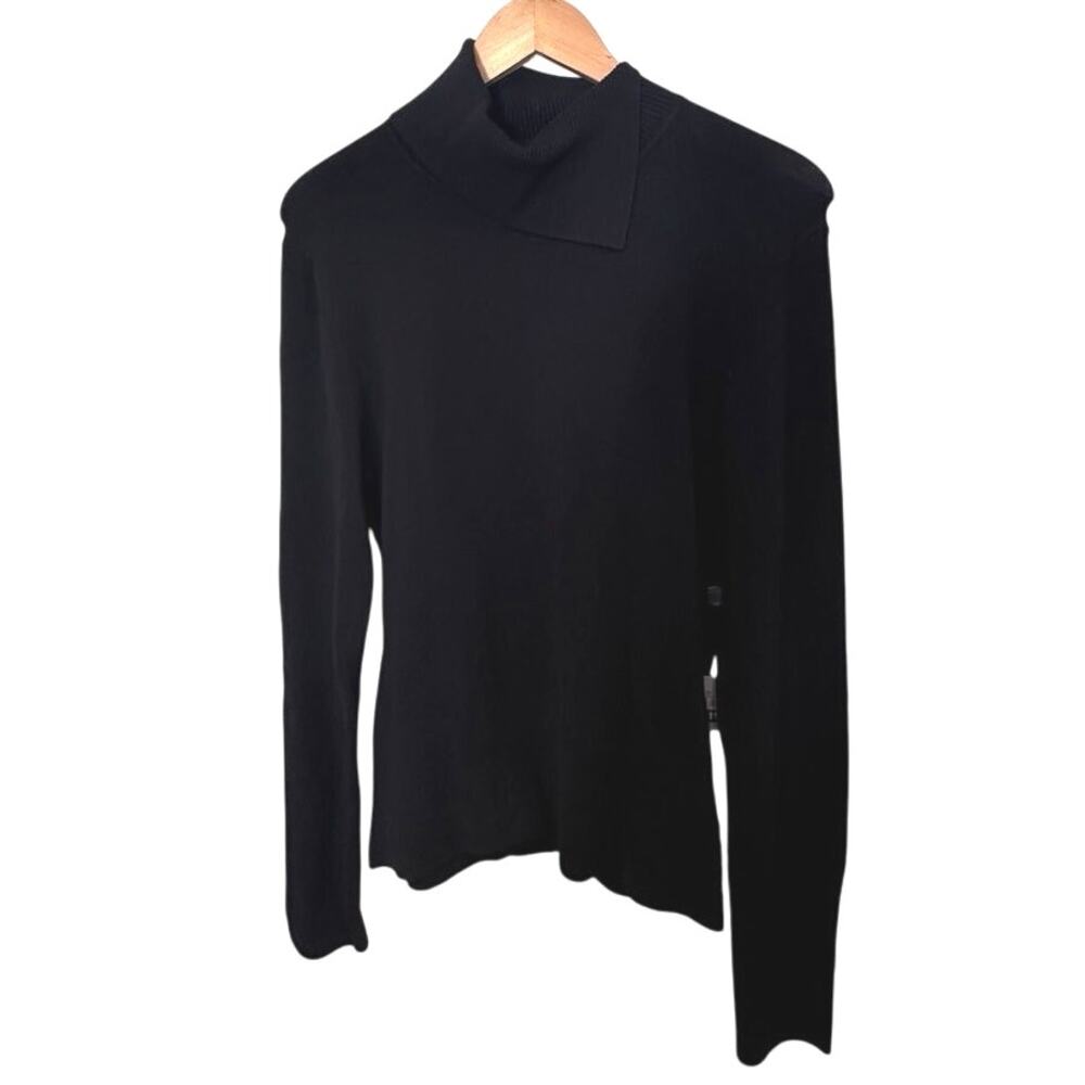 NWT Max Studio Black Turtleneck Ribbed Sweater size large